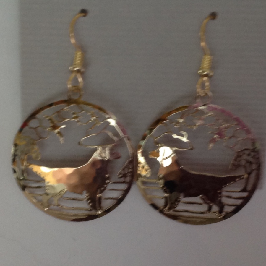 Saluki Jewelry Gold Dangle Earrings by Touchstone 